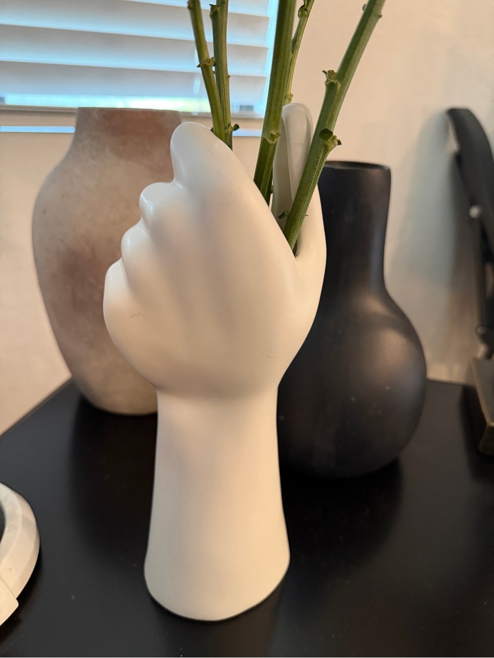 ✨World Market - Modern White Ceramic Hand Vase – Sculptural Home Accent - Picture 4 of 9